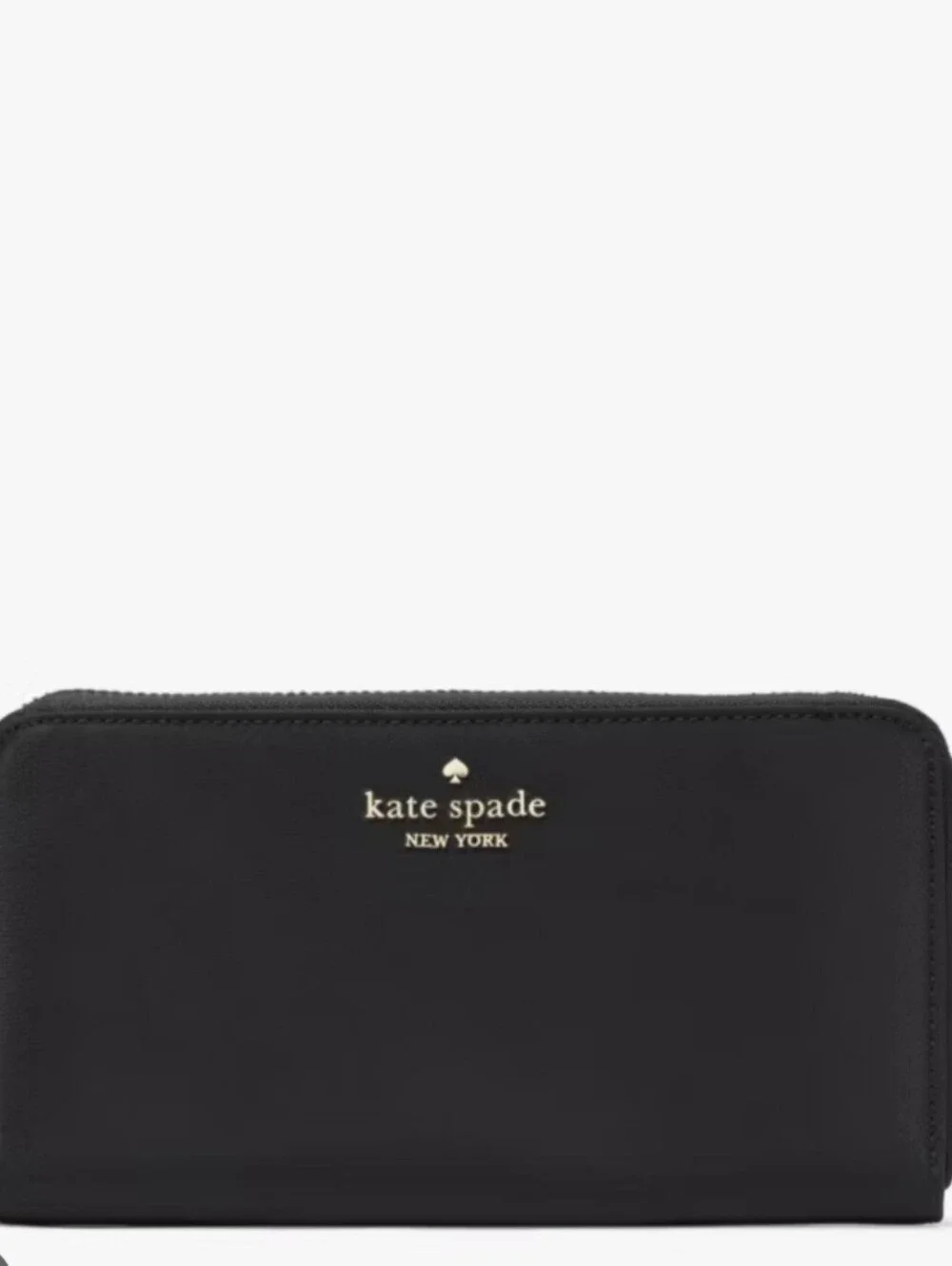 Kate Spade Black Nylon Zip Continental Wallet NWOT